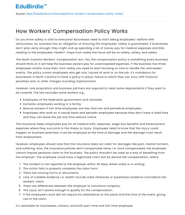 How Workers’ Compensation Policy Works
