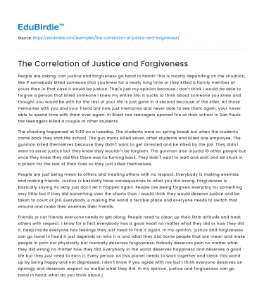 Intertwining Pathways: Justice and Forgiveness