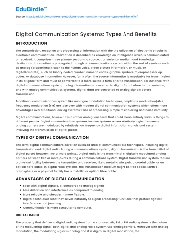 Digital Communication Systems: Types And Benefits