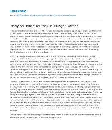 Essay on Hero’s Journey in ‘Hunger Games’