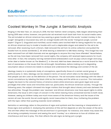 Coolest Monkey In The Jungle: A Semiotic Analysis