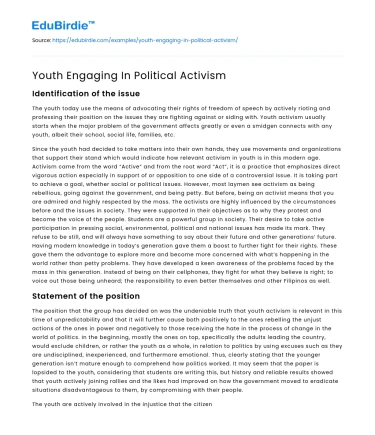 Youth Engaging In Political Activism