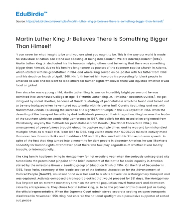 Martin Luther King Jr: A Vision Beyond Self