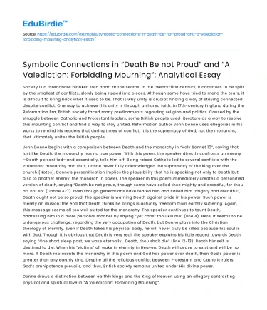 Symbolic Connections in Two Poems