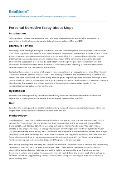 Personal Narrative Essay about Maps