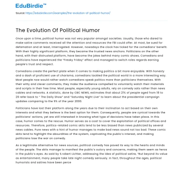 The Evolution Of Political Humor