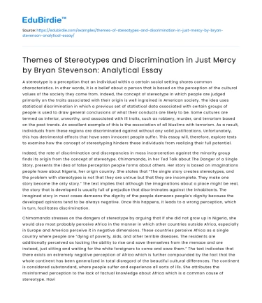 Stereotypes and Discrimination in Just Mercy