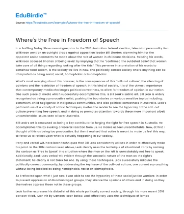 Where’s the Free in Freedom of Speech