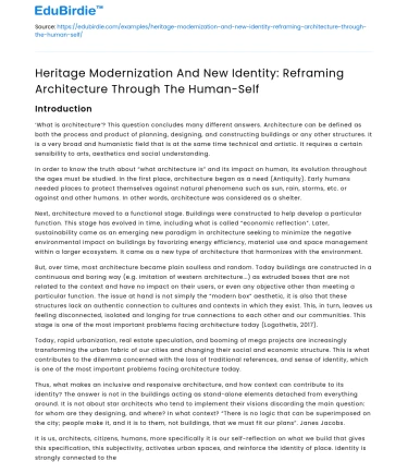 Reframing Architecture: Heritage Modernization & New Identity