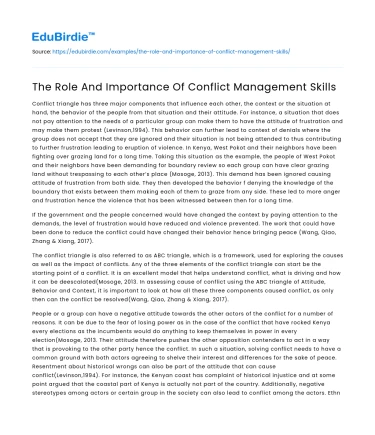 The Role And Importance Of Conflict Management Skills