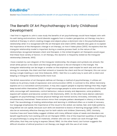 The Benefit Of Art Psychotherapy In Early Childhood Development