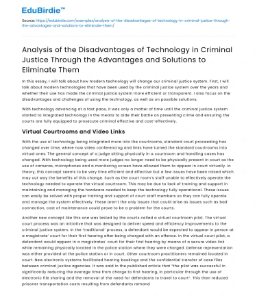 Disadvantages of Technology in Criminal Justice: Challenges and Solutions