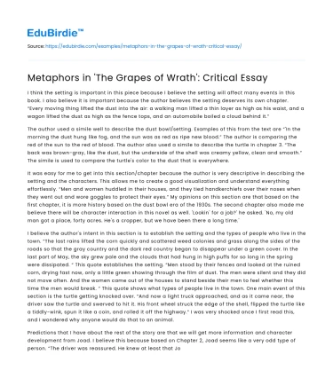 Metaphorical Landscapes in Steinbeck’s Epic