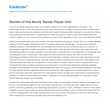 Cinematic Exploration of ‘Ready Player One’