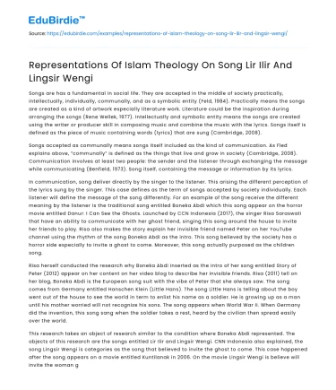 Islamic Theology in Javanese Songs