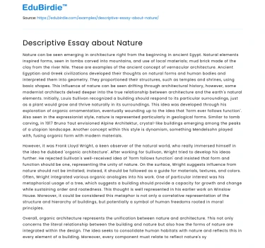 Descriptive Essay about Nature