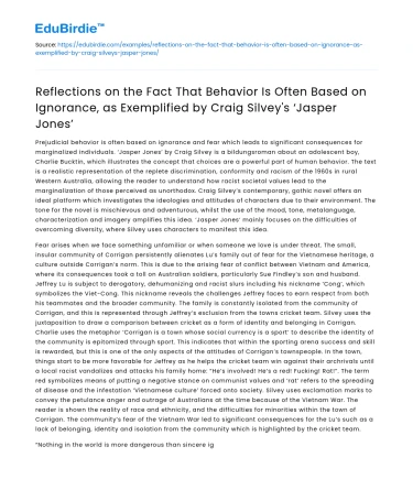 Reflections on Ignorance-Driven Behavior in Craig Silvey’s ‘Jasper Jones