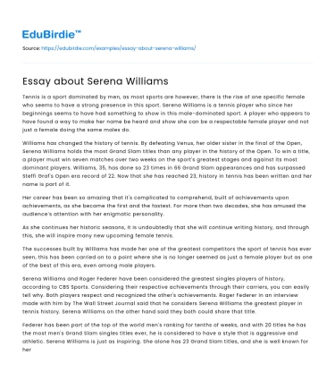 Essay about Serena Williams