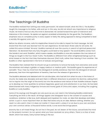 The Teachings Of Buddha