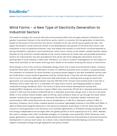 Wind Farms: Revolutionizing Power for Industries