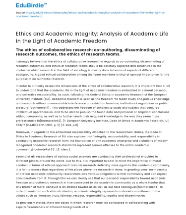 Academic Integrity: Ethics & Academic Freedom