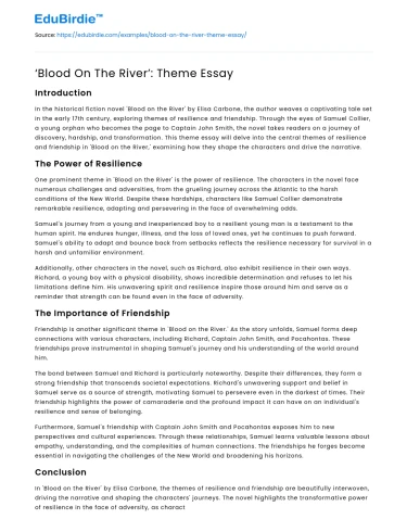 ‘Blood On The River’: Theme Essay