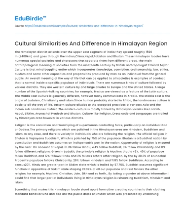 Cultural Dynamics in the Himalayan Region
