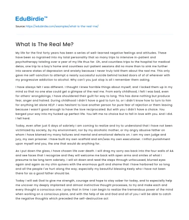 What Is The Real Me?