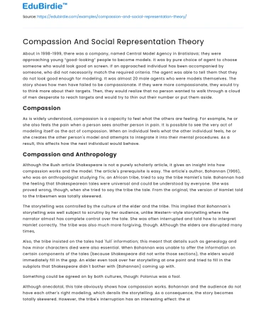 Compassion through the Lens of Social Representation