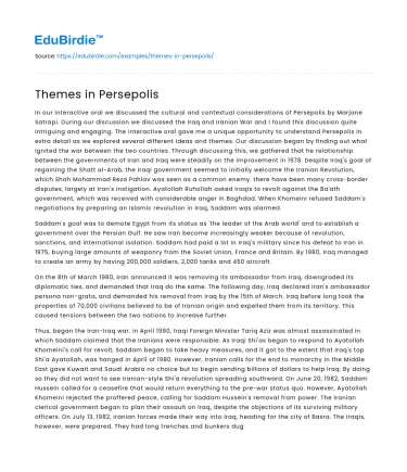 Themes in Persepolis