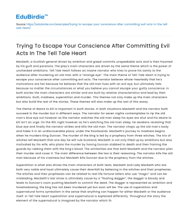 Escaping Conscience in Tell Tale Heart