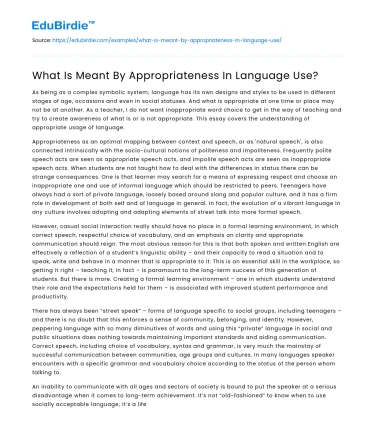 What Is Meant By Appropriateness In Language Use?