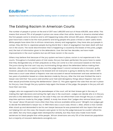 The Existing Racism In American Courts