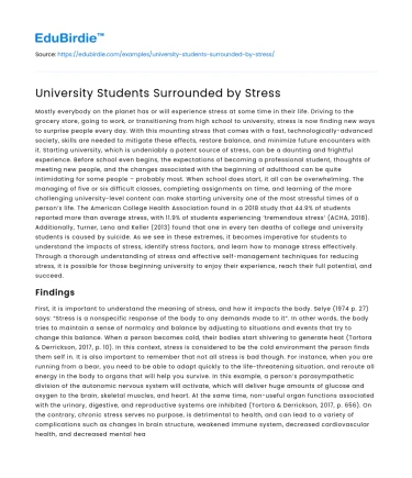 University Students Surrounded by Stress
