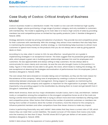 Case Study of Costco: Critical Analysis of Business Model