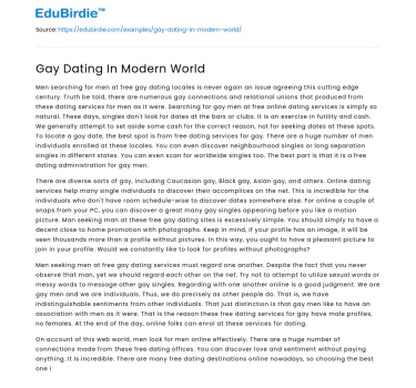 Gay Dating Dynamics in Contemporary Society
