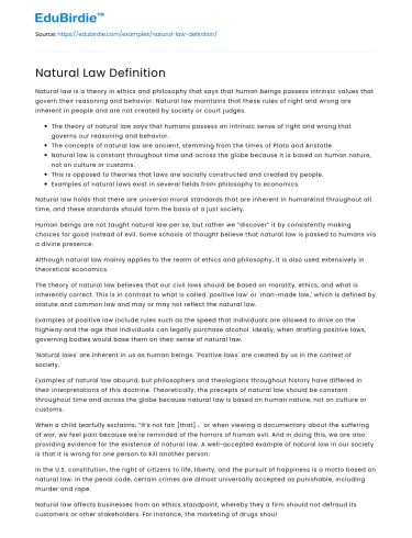 Natural Law Definition