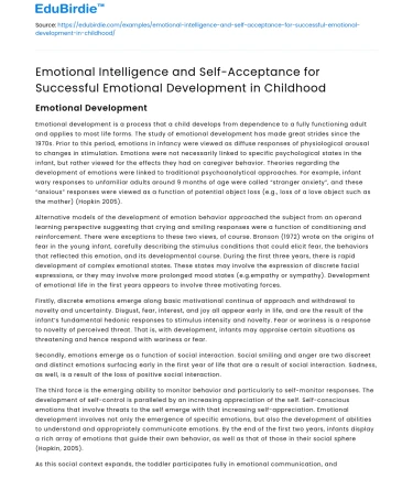 Emotional Intelligence for Childhood Success