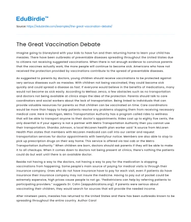 The Great Vaccination Debate