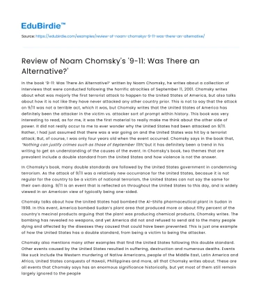 Analyzing Chomsky’s Perspective on 9/11 Alternatives