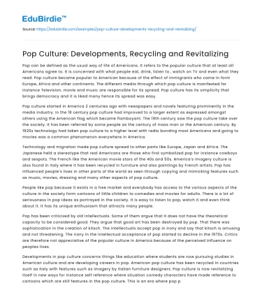 Innovations and Revitalization in Pop Culture