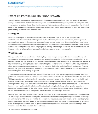 Impact of Potassium on Botanical Development