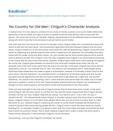 ‘No Country for Old Men’: Chigurh’s Character Analysis