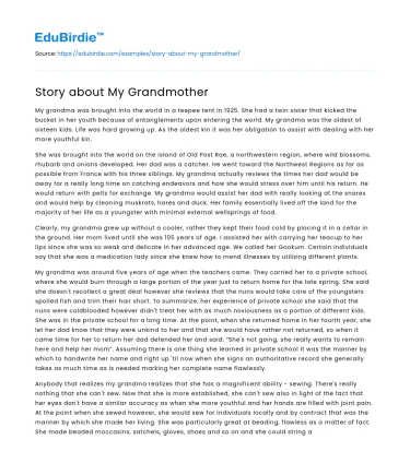 Story about My Grandmother