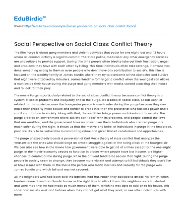 Social Class through Conflict Theory