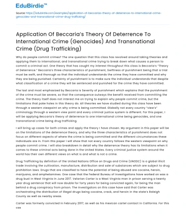 Beccaria’s Deterrence Theory in International and Transnational Crimes