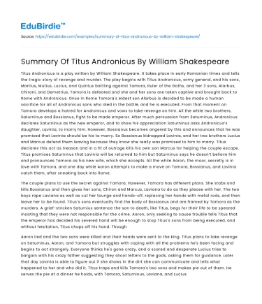 The Narrative of Titus Andronicus