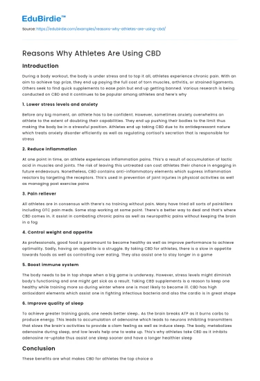 Reasons Why Athletes Are Using CBD