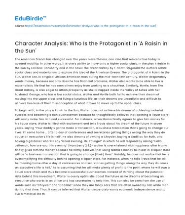 Character Analysis: Who Is the Protagonist in ‘A Raisin in the Sun’