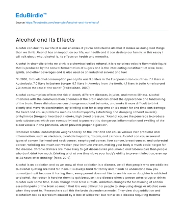 Alcohol and Its Effects